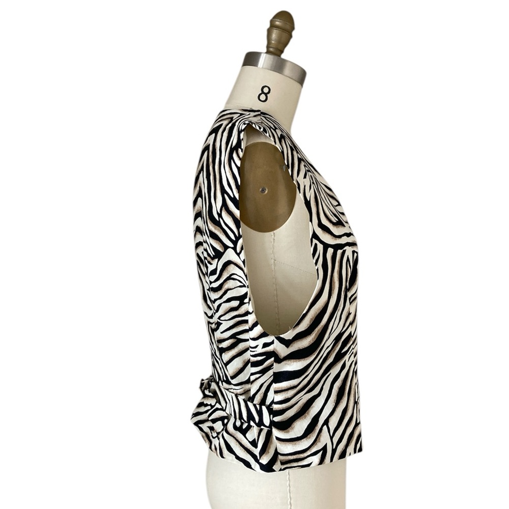 Doncaster Zebra Print Sleeveless Vest, Sz 12 - Picture 2 of 8